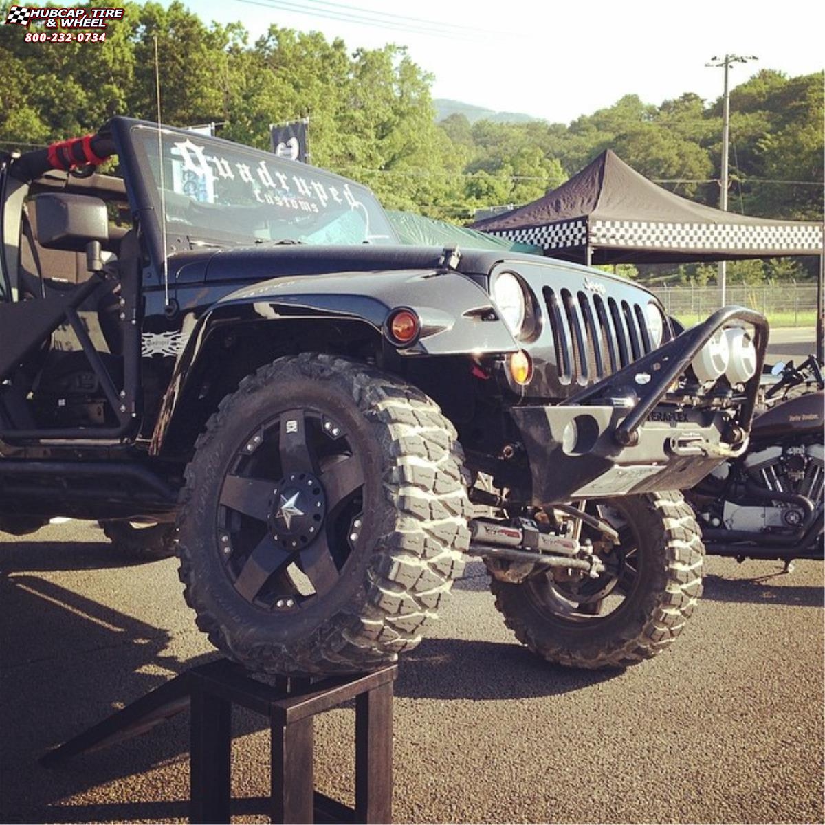 vehicle gallery/jeep wrangler xd series xd775 rockstar x  Matte Black wheels and rims