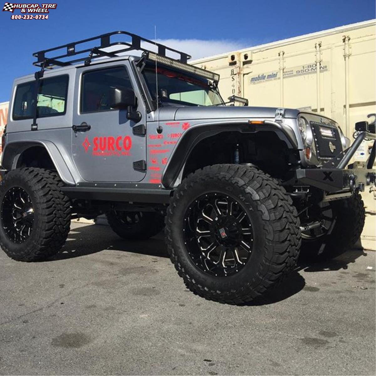 vehicle gallery/jeep wrangler xd series xd806 bomb x  Gloss Black Milled wheels and rims