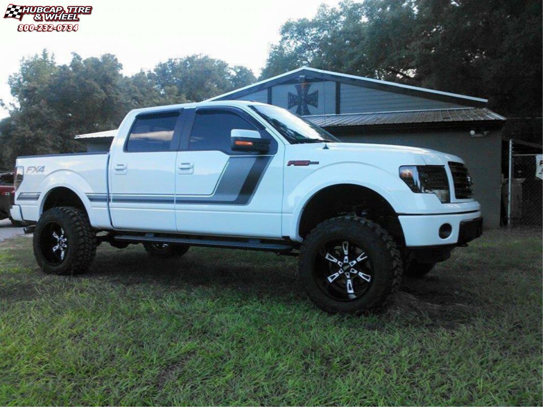 vehicle gallery/ford f 150 moto metal mo969  Satin Black White Accents wheels and rims