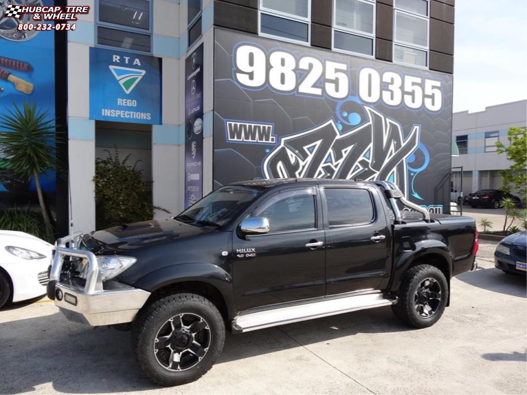 vehicle gallery/toyota hilux xd series xd811 rockstar 2  Black Machined Black Inserts wheels and rims