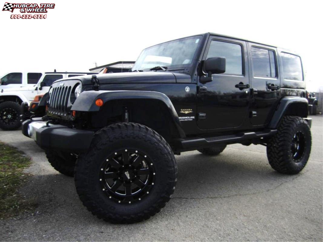 vehicle gallery/jeep wrangler moto metal mo962  Gloss Black & Milled wheels and rims
