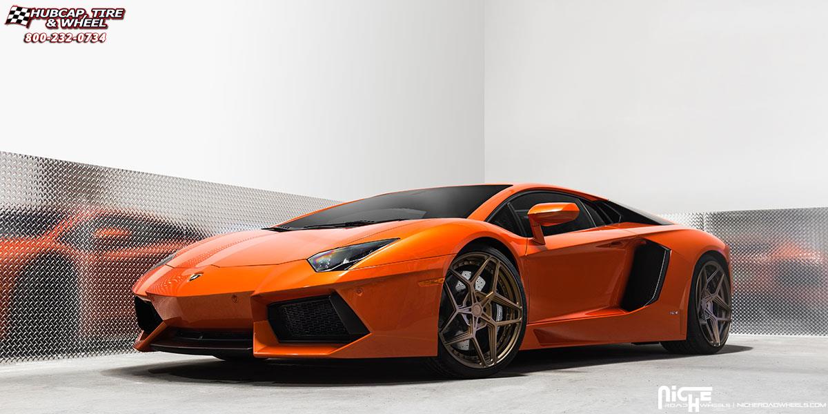vehicle gallery/lamborghini aventador niche technica 21x9  Death Brown Matte wheels and rims