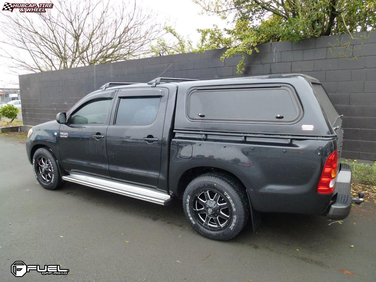 vehicle gallery/toyota hilux fuel frontier d535 0X0  Gloss Black & Milled wheels and rims