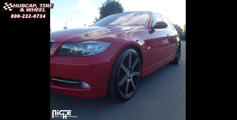 vehicle gallery/bmw 335i niche verona m150 19x85  Black & Machined with Dark Tint wheels and rims