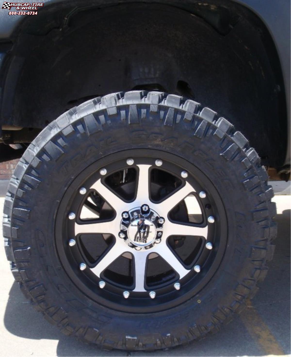 vehicle gallery/chevrolet silverado 1500 xd series xd798 addict  Matte Black Machined wheels and rims