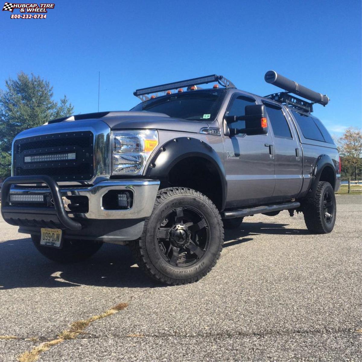 vehicle gallery/ford f 150 xd series xd811 rockstar 2  Satin Black and Black Inserts wheels and rims