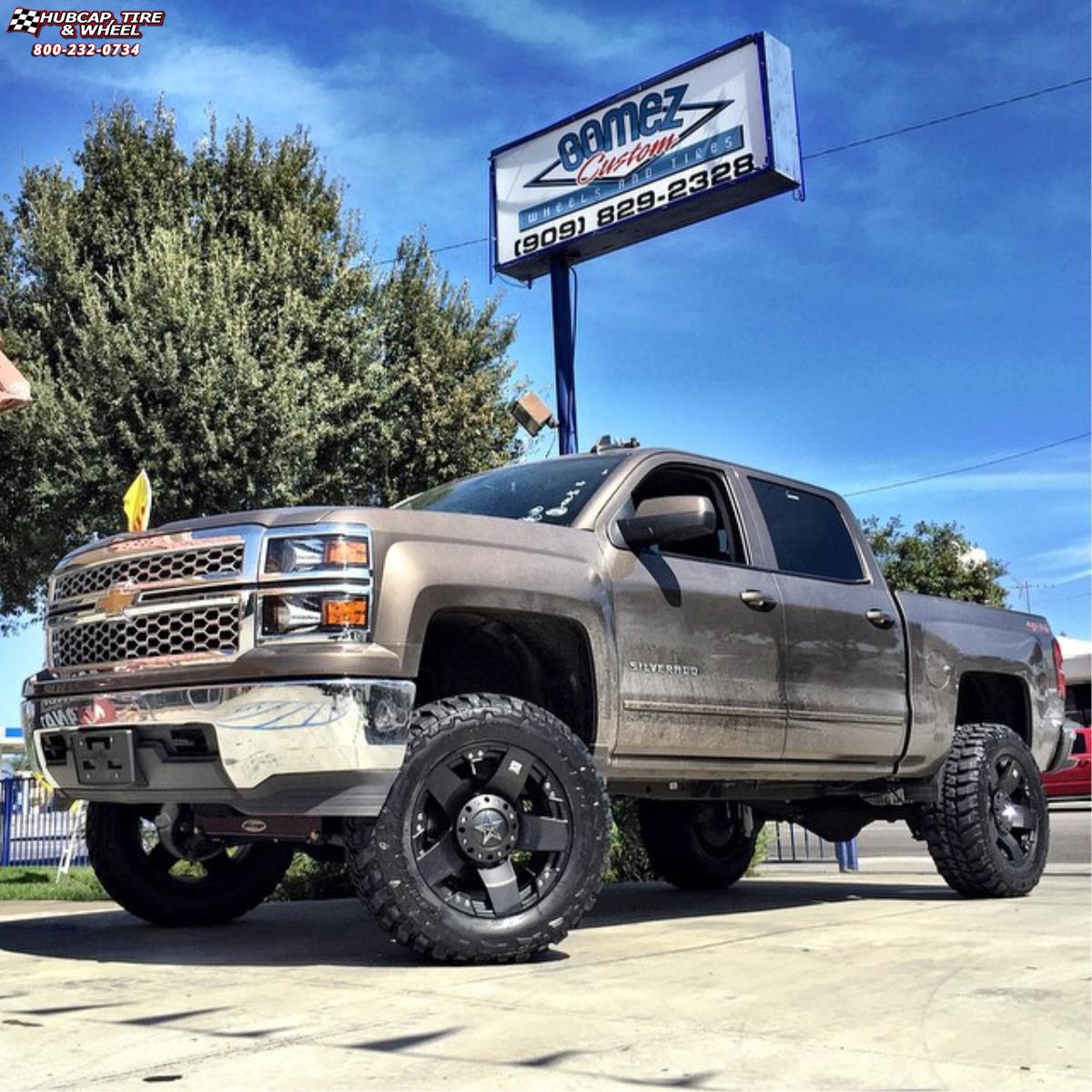vehicle gallery/chevrolet silverado 1500 xd series xd775 rockstar x  Matte Black wheels and rims