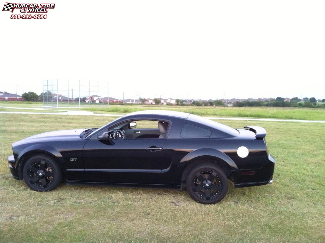 vehicle gallery/2006 ford mustang xd series km775 rockstar car 17x5  Matte Black wheels and rims