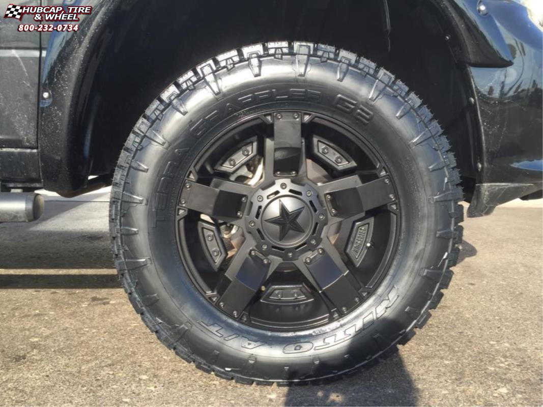 vehicle gallery/ram 1500 xd series xd811 rockstar 2 Satin Black and Black Inserts wheels and rims