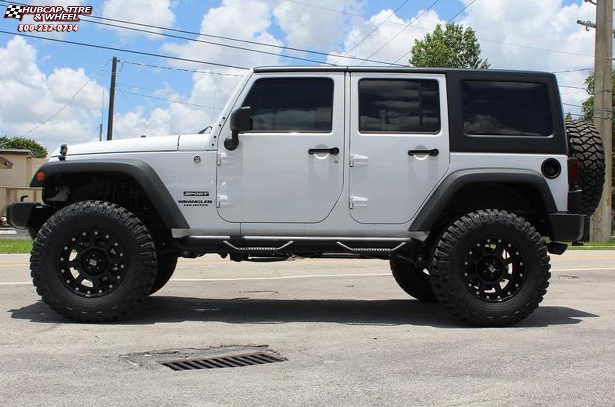 vehicle gallery/2010 jeep wrangler xd series xd807 strike x  Matte Black wheels and rims