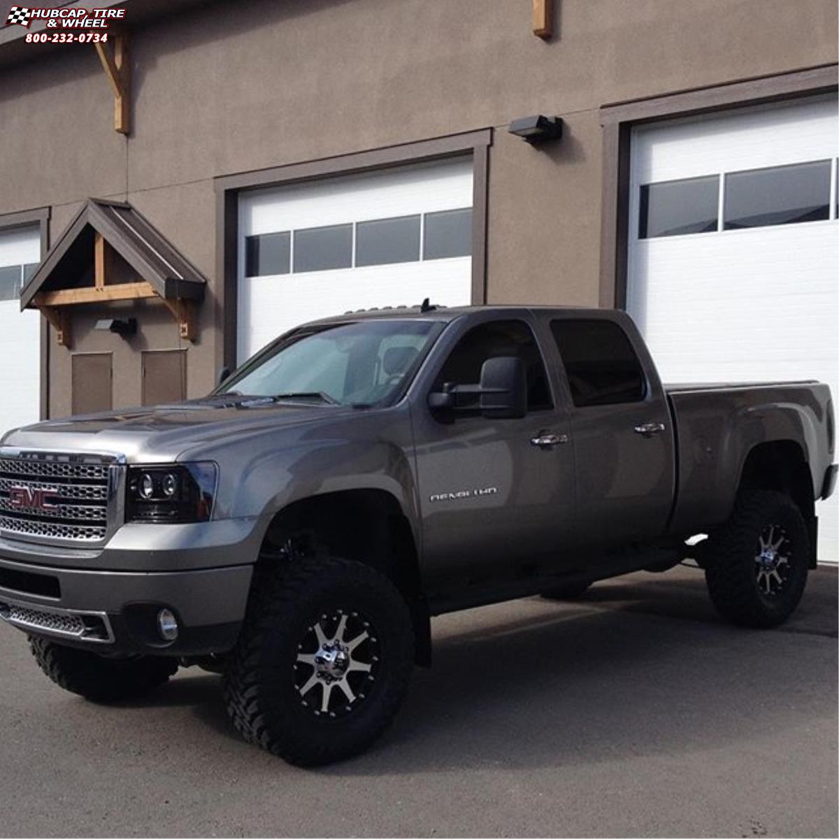 vehicle gallery/gmc sierra 2500 xd series xd798 addict  Matte Black Machined wheels and rims