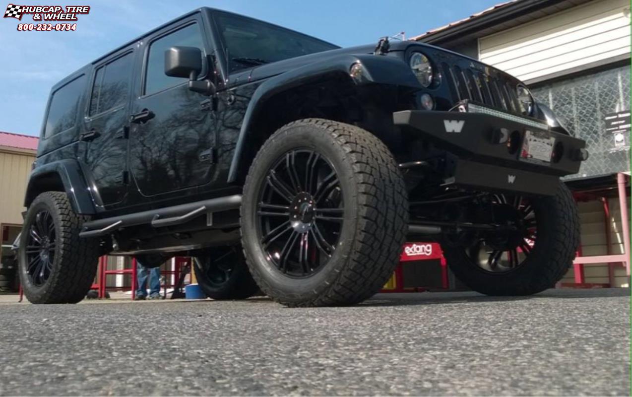 vehicle gallery/jeep wrangler xd series km677 d2  Gloss Black wheels and rims