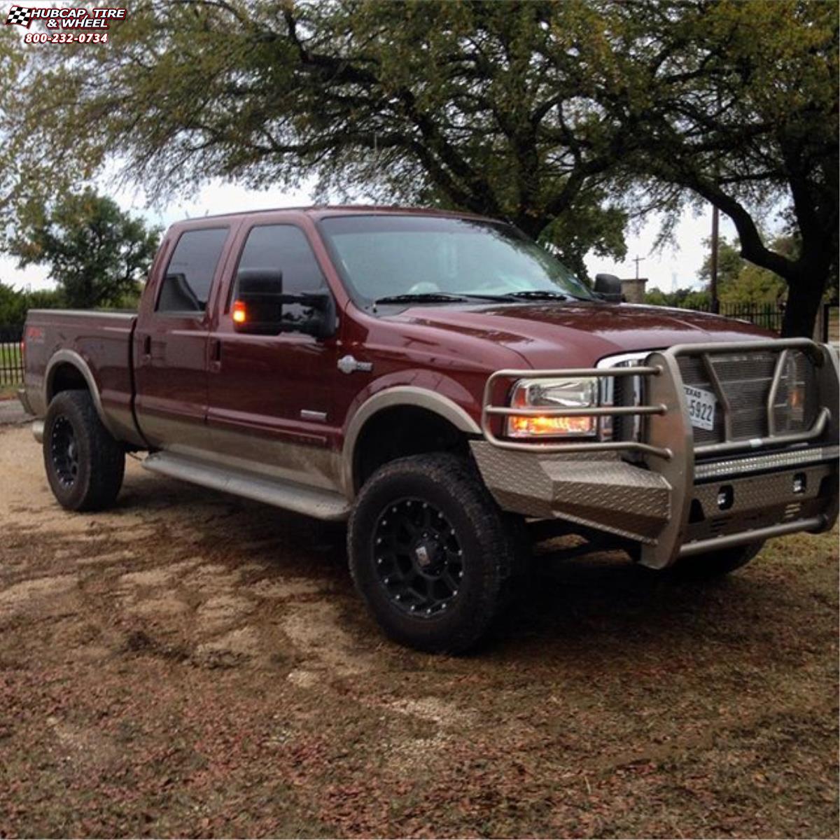 vehicle gallery/ford f 250 xd series xd807 strike x  Matte Black wheels and rims