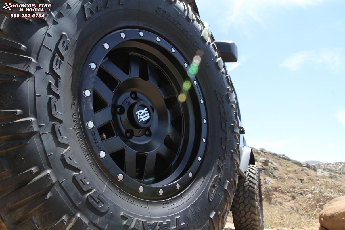 vehicle gallery/jeep wrangler xd series xd128 machete x  Satin Black wheels and rims