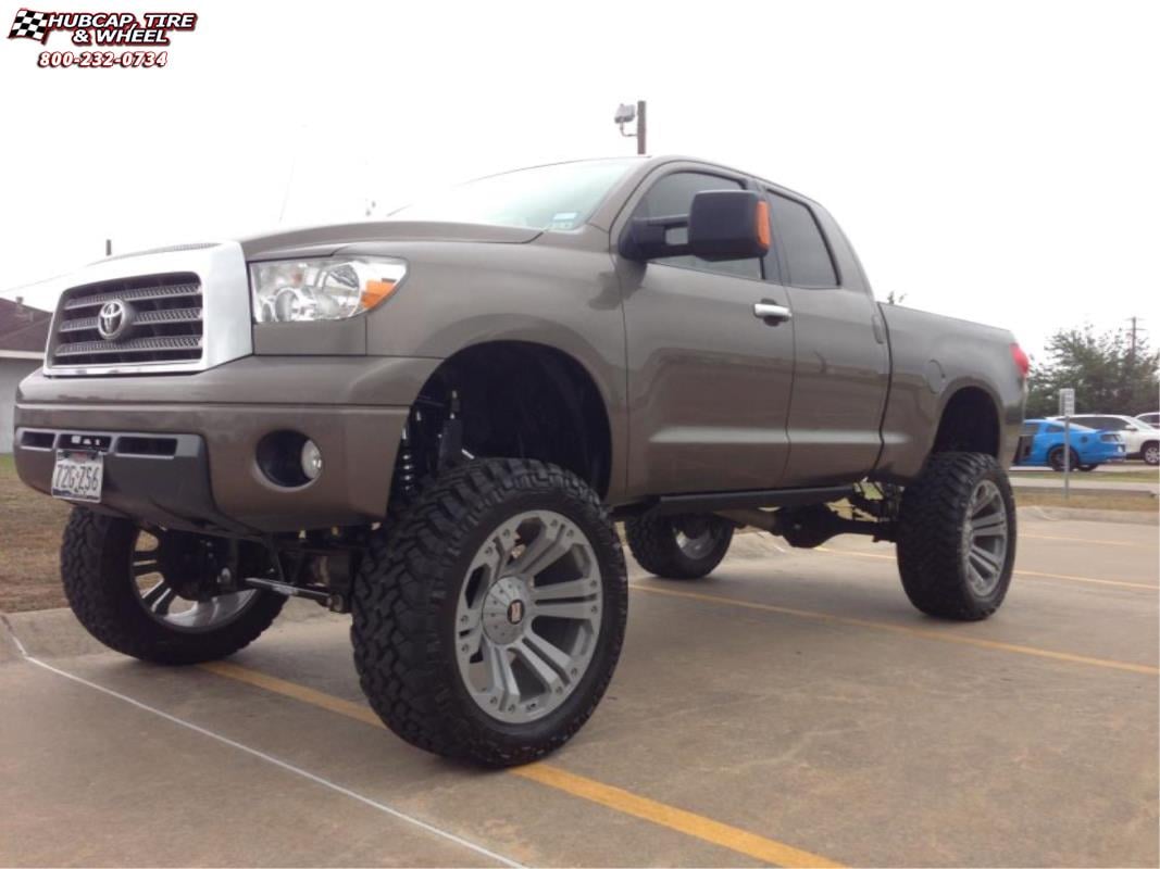 vehicle gallery/2013 toyota tundra xd series xd778 monster x  Silver wheels and rims
