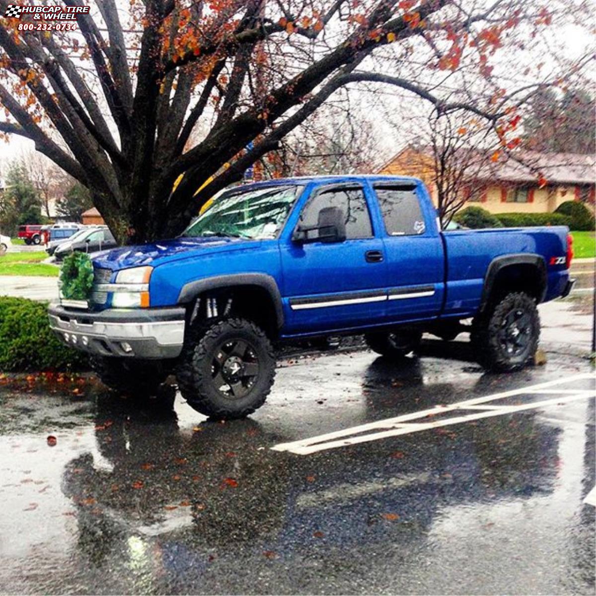 vehicle gallery/chevrolet silverado 1500 xd series xd775 rockstar x  Matte Black wheels and rims