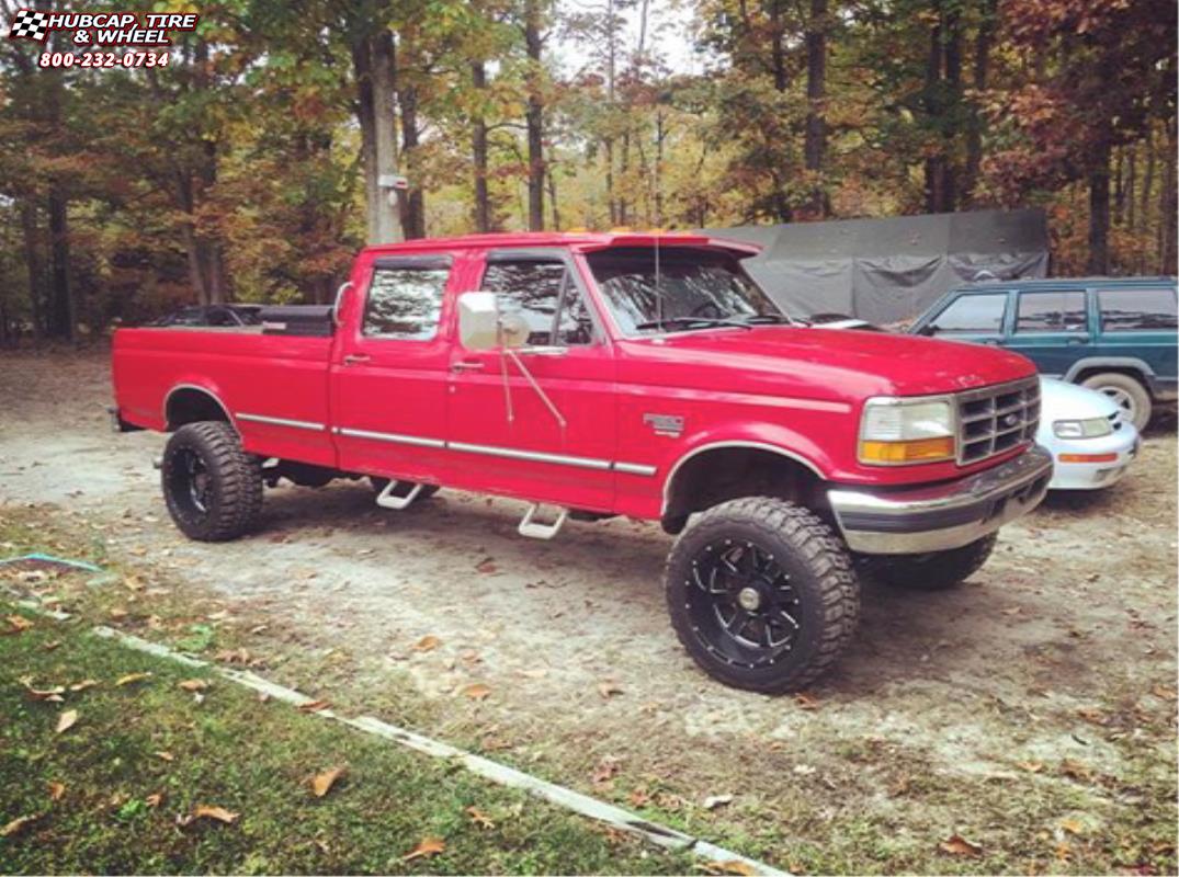 vehicle gallery/ford f250 moto metal mo962  Satin Black & Milled wheels and rims