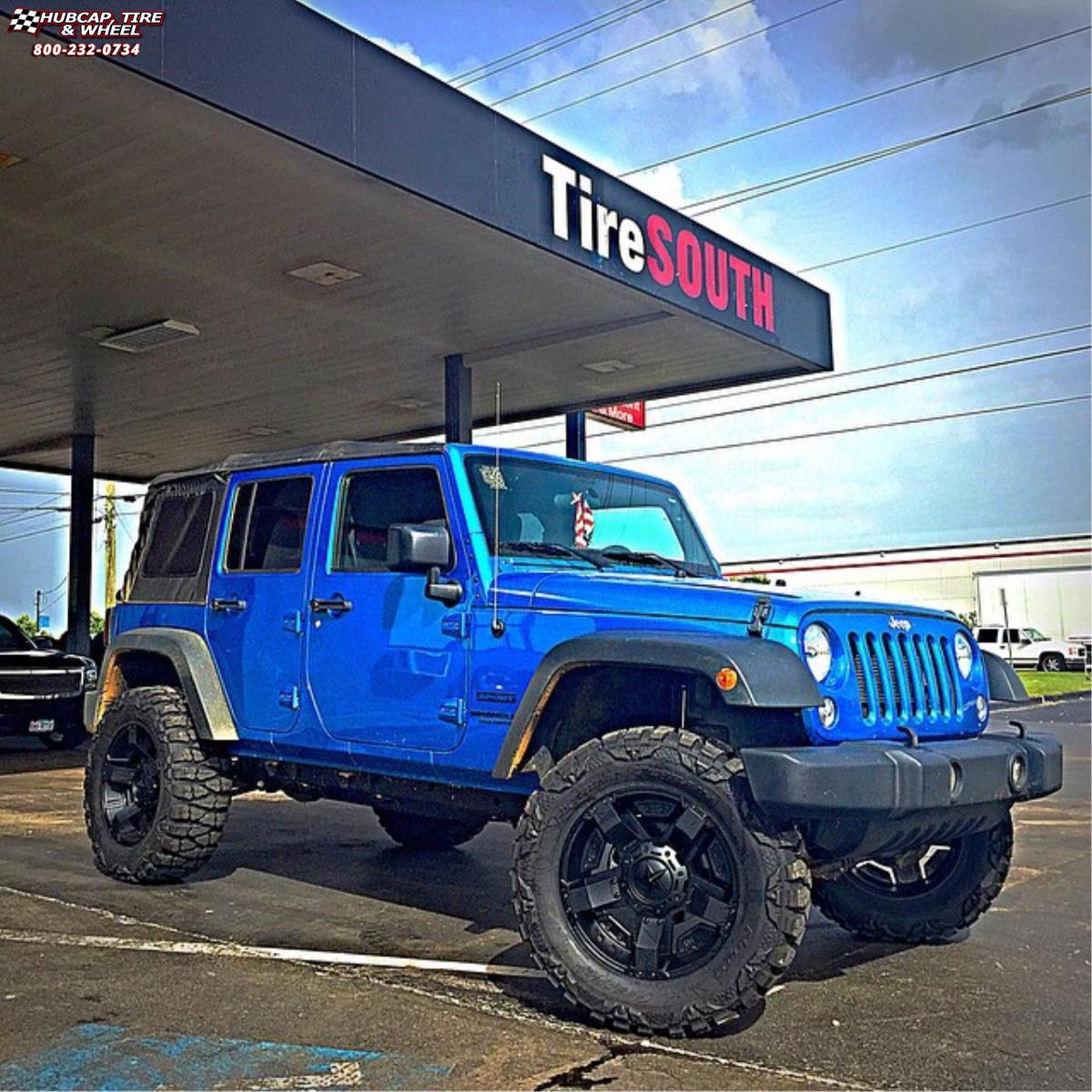 vehicle gallery/jeep wrangler xd series xd811 rockstar 2  Satin Black and Black Inserts wheels and rims
