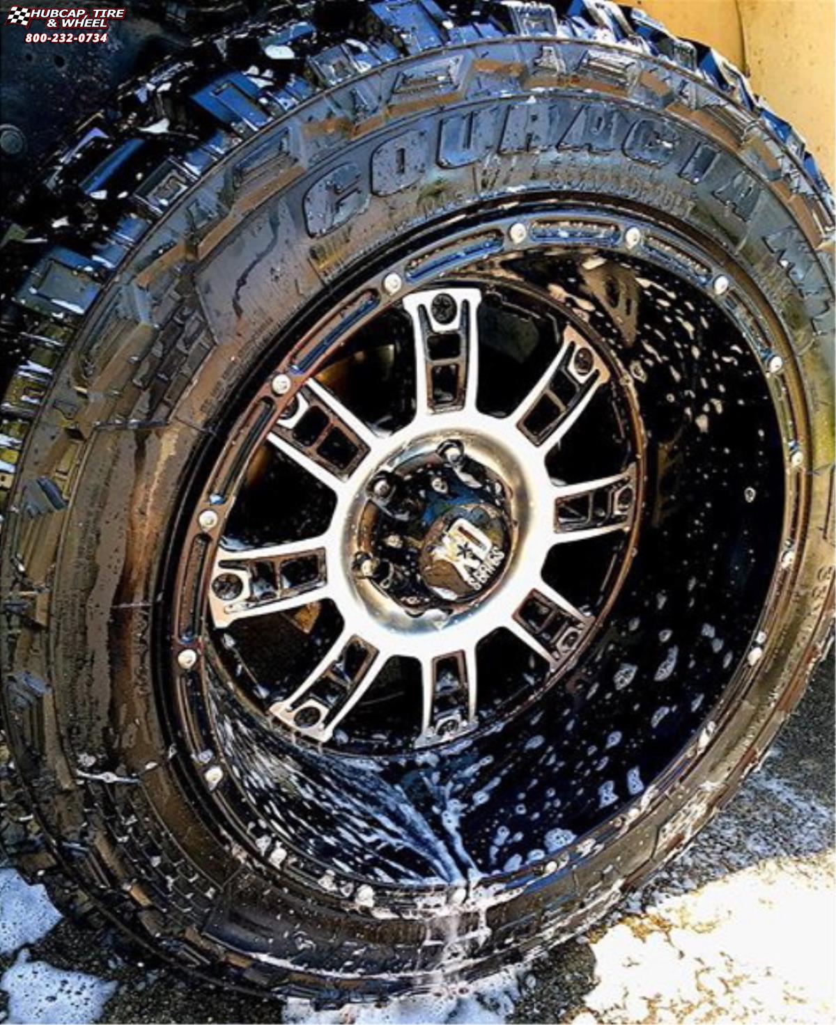 vehicle gallery/chevrolet silverado 1500 xd series xd809 riot x  Matte Black Machined wheels and rims