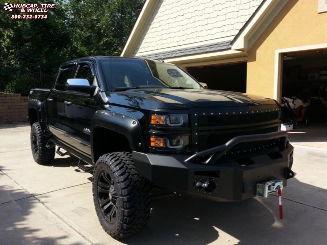vehicle gallery/chevrolet silverado 1500 xd series xd778 monster x  Matte Black wheels and rims