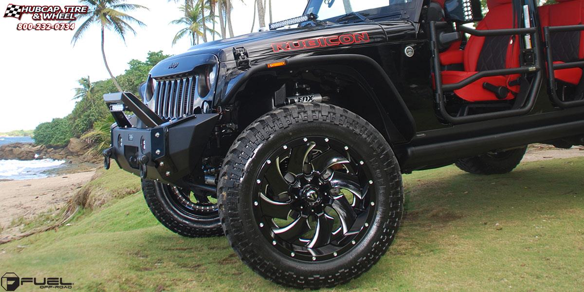 vehicle gallery/jeep wrangler fuel cleaver d239 22X12  Gloss Black & Milled wheels and rims