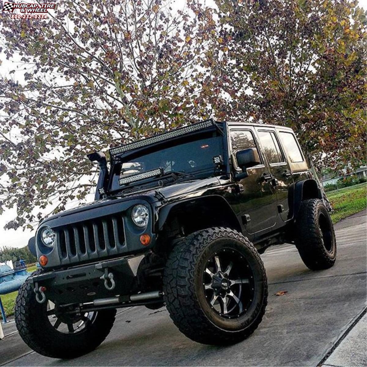 vehicle gallery/jeep wrangler moto metal mo970  Gloss Black Machined Face wheels and rims