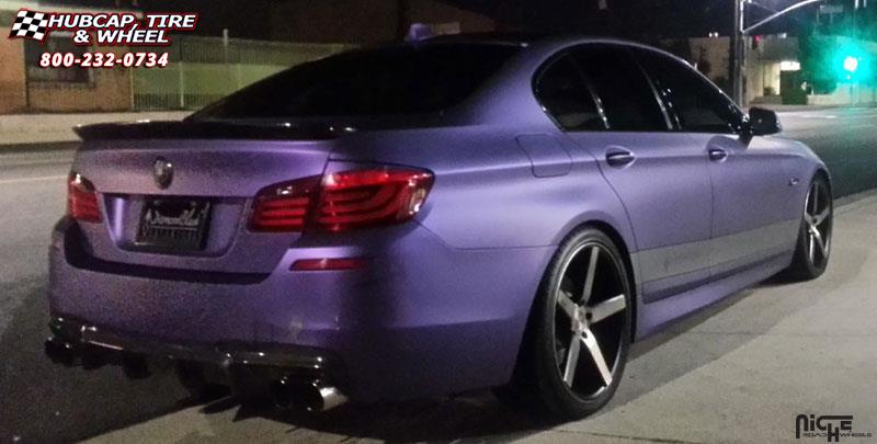 vehicle gallery/bmw 535i m niche milan m134 20x85  Black & Machined with Dark Tint wheels and rims