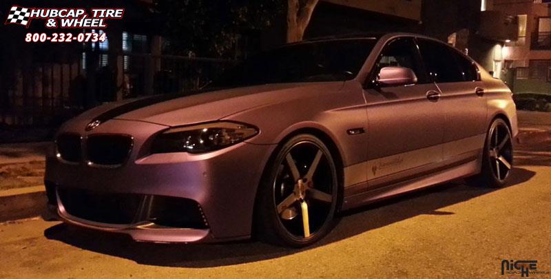 vehicle gallery/bmw 535i m niche milan m134 20x85  Black & Machined with Dark Tint wheels and rims