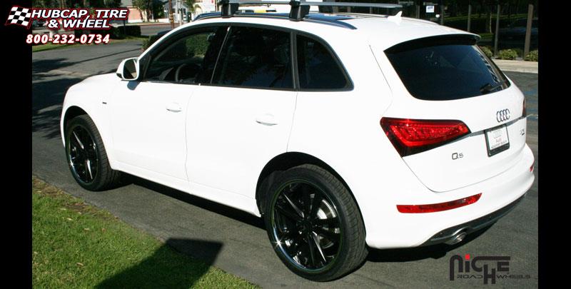 vehicle gallery/audi q5 niche concourse m885  Matte Black/Chrome Stainless wheels and rims
