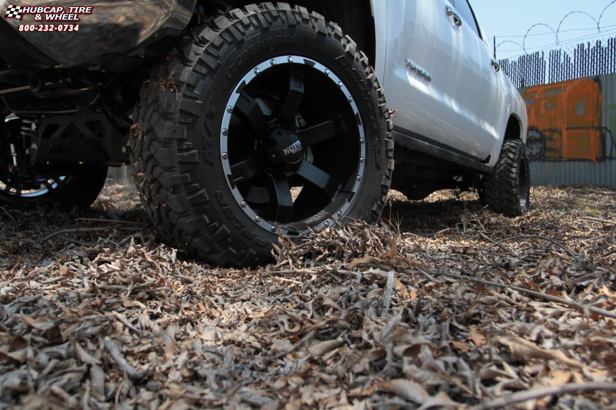 vehicle gallery/toyota tundra moto metal mo967  Satin Black Machined wheels and rims