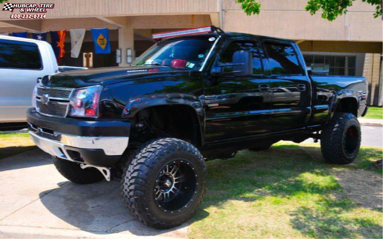 vehicle gallery/chevrolet silverado 2500 xd series xd809 riot x  Matte Black Machined wheels and rims