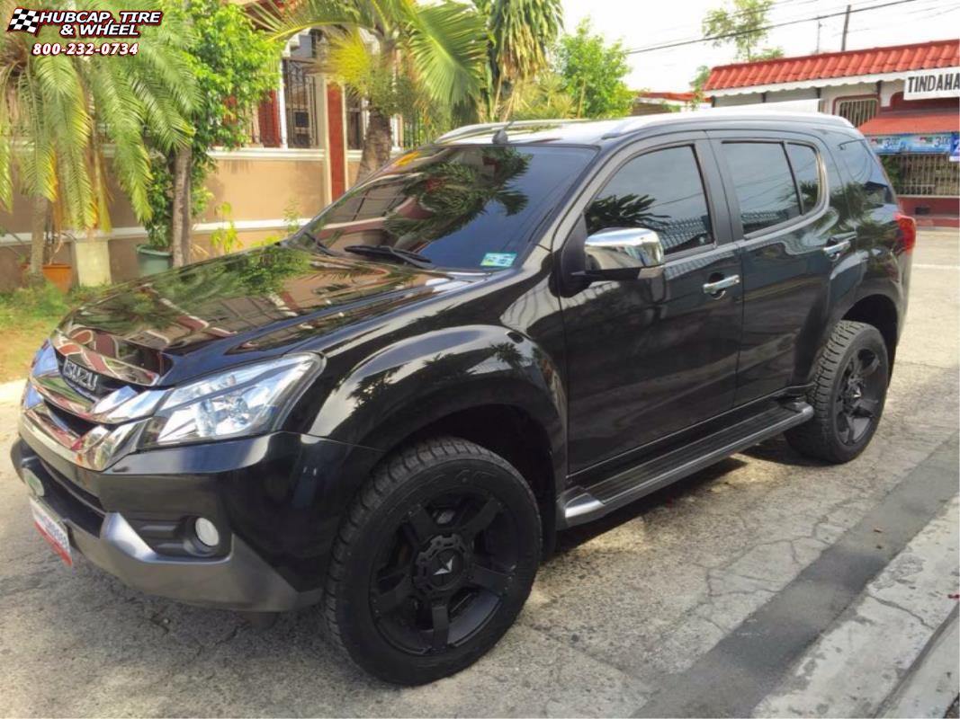 vehicle gallery/isuzu mu xd series xd811 rockstar 2 Satin Black and Black Inserts wheels and rims