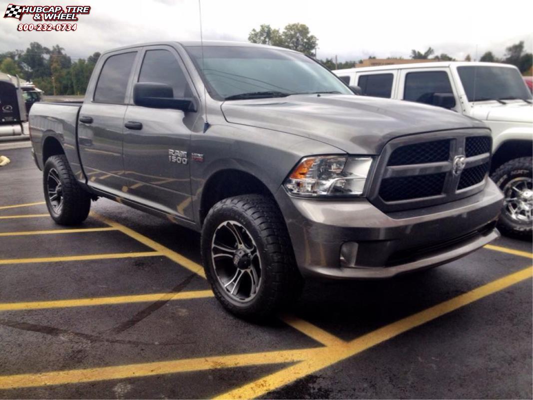vehicle gallery/ram 1500 xd series xd801 crank  Matte Black Machined wheels and rims