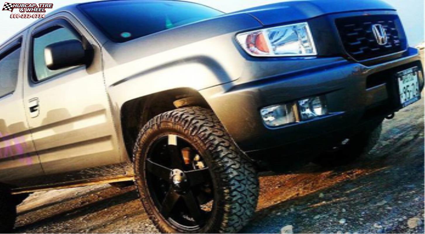 vehicle gallery/honda pilot xd series km775 rockstar car  Matte Black wheels and rims