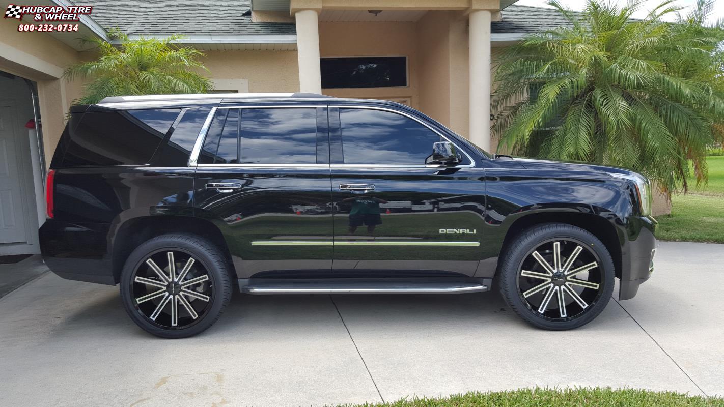 vehicle gallery/2015 gmc yukon xd series km681 nerve 24x9  Gloss Black Machined wheels and rims