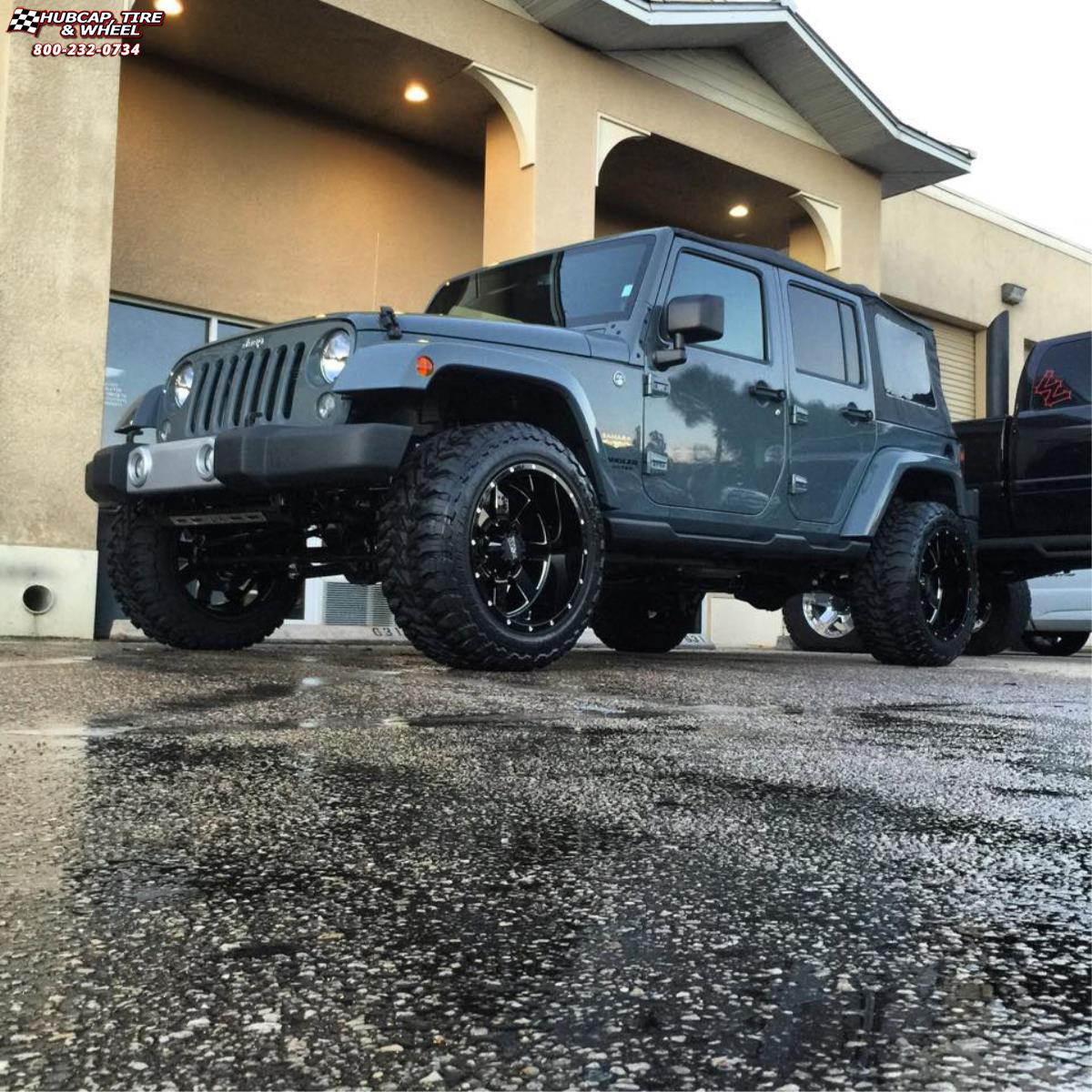 vehicle gallery/jeep wrangler moto metal mo962  Gloss Black & Milled wheels and rims