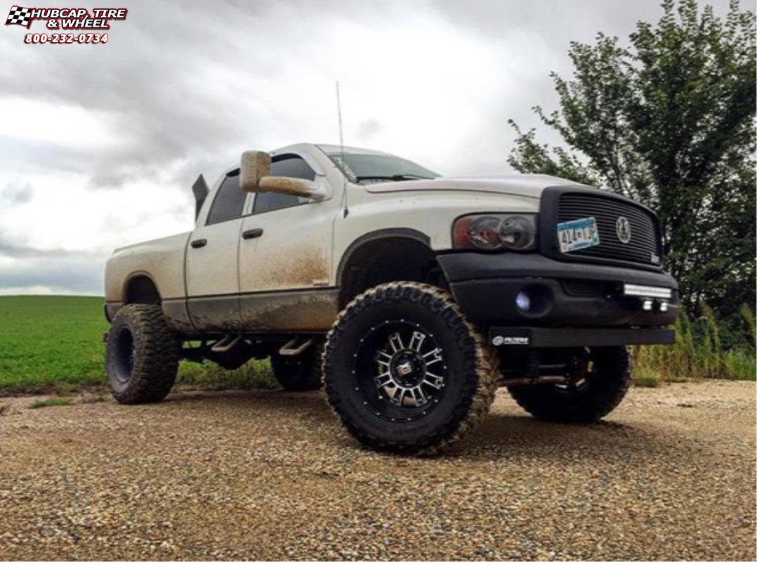 vehicle gallery/ram 2500 xd series xd809 riot x  Matte Black Machined wheels and rims