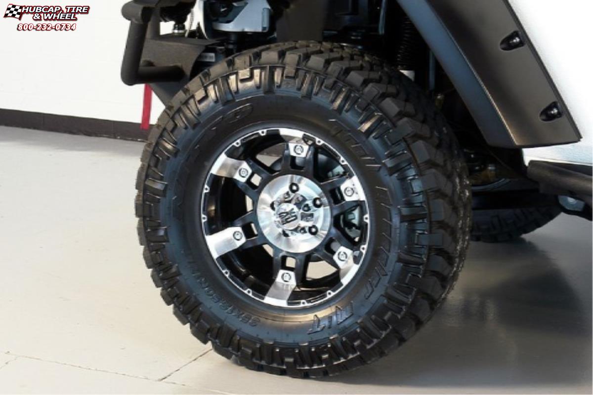 vehicle gallery/jeep wrangler xd series xd797 spy x  Gloss Black Machined wheels and rims