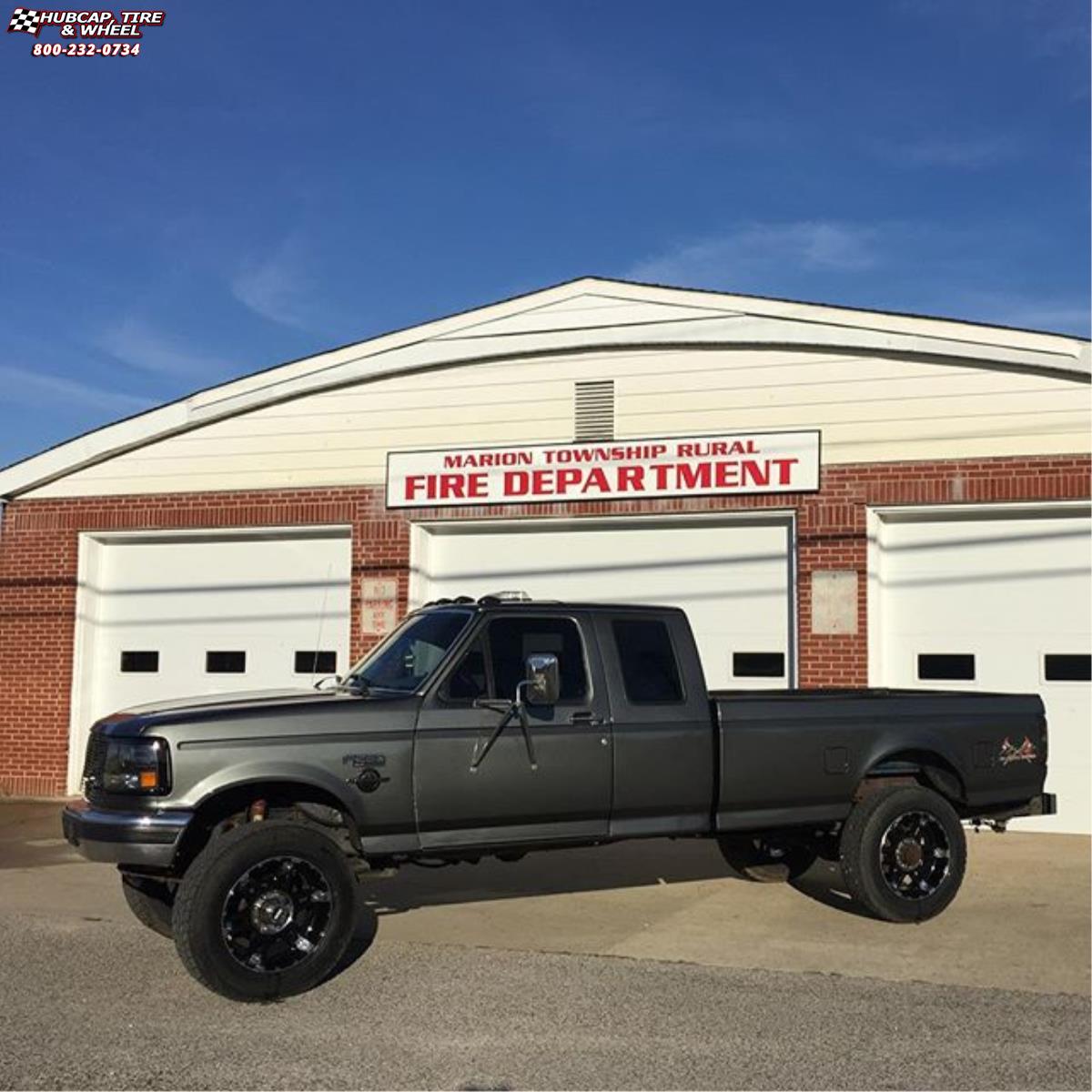 vehicle gallery/ford f 250 xd series xd797 spy x  Gloss Black Machined wheels and rims