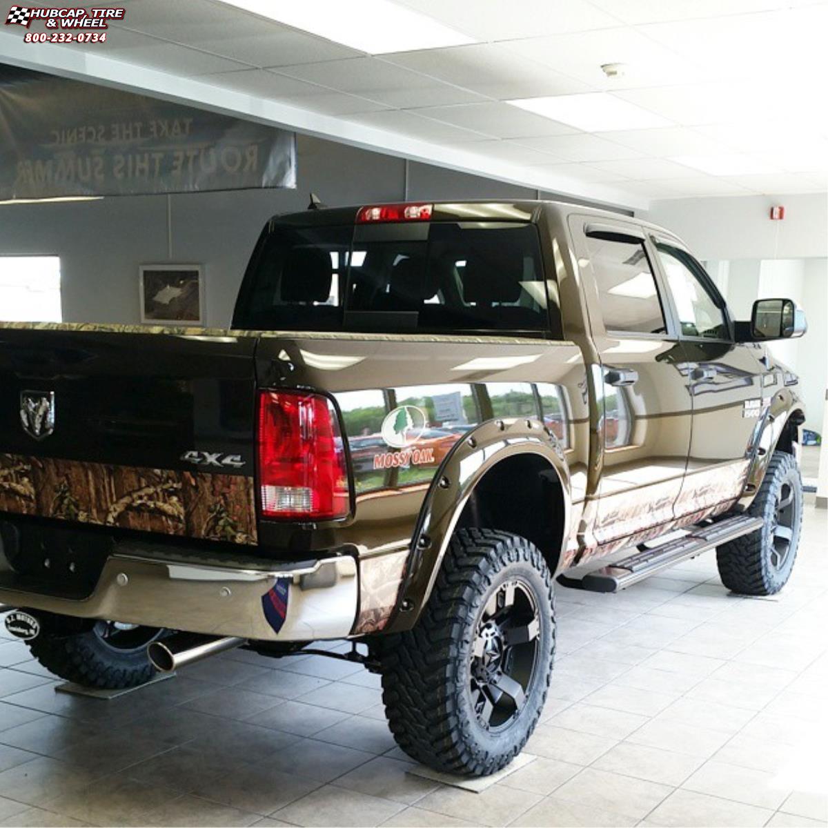 vehicle gallery/ram 1500 xd series xd811 rockstar 2 Satin Black and Black Inserts wheels and rims