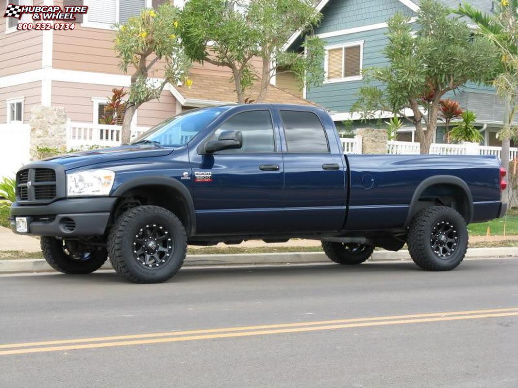 vehicle gallery/2008 dodge ram 3500 xd series xd798 addict 18x Matte Black wheels and rims