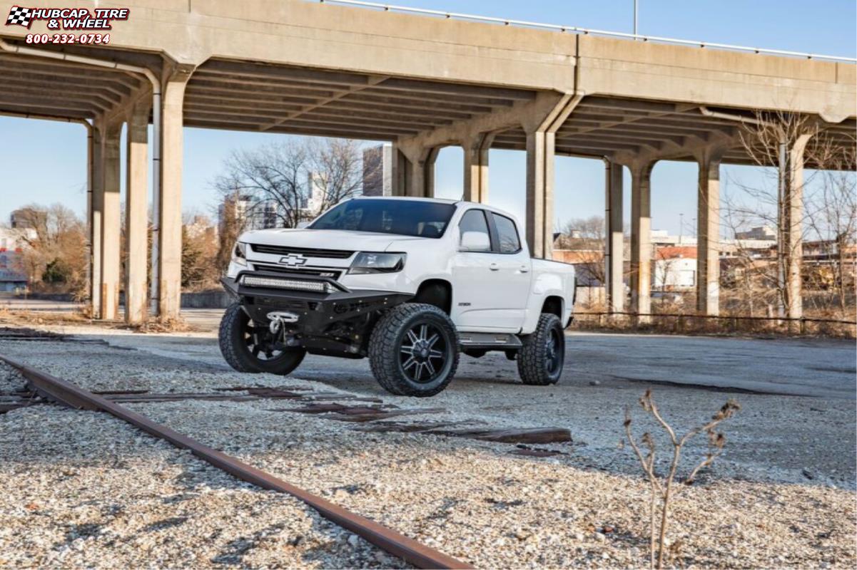 vehicle gallery/chevrolet colorado xd series xd823 trap  Satin Black Machined wheels and rims