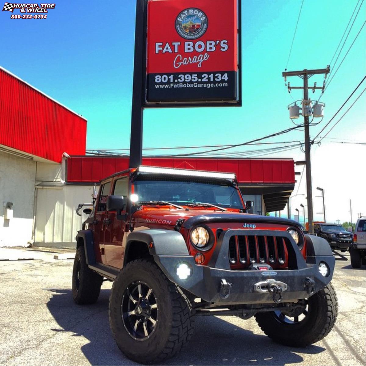 vehicle gallery/jeep wrangler moto metal mo970  Gloss Black Machined Face wheels and rims