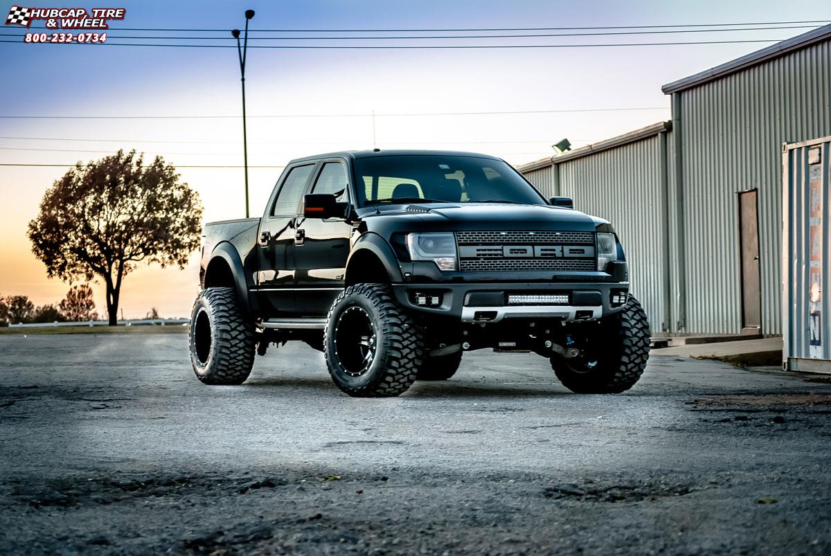 vehicle gallery/ford f 150 fuel driller d257 20X14  Black & Machined with Dark Tint wheels and rims