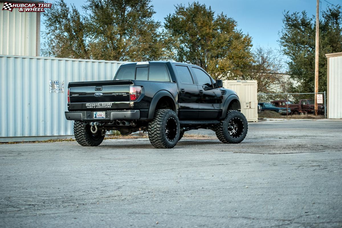 vehicle gallery/ford f 150 fuel driller d257 20X14  Black & Machined with Dark Tint wheels and rims