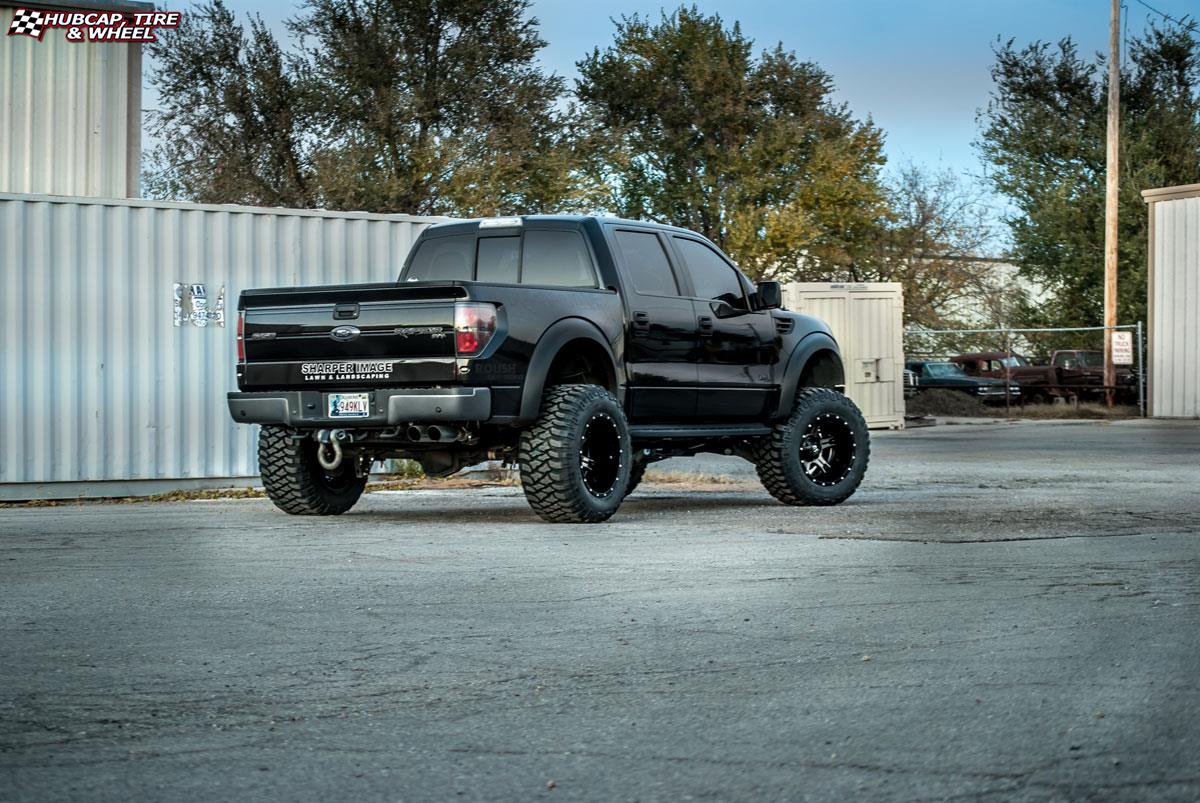 vehicle gallery/ford f 150 fuel driller d257 20X14  Black & Machined with Dark Tint wheels and rims