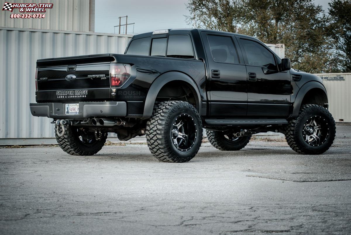 vehicle gallery/ford f 150 fuel driller d257 20X14  Black & Machined with Dark Tint wheels and rims