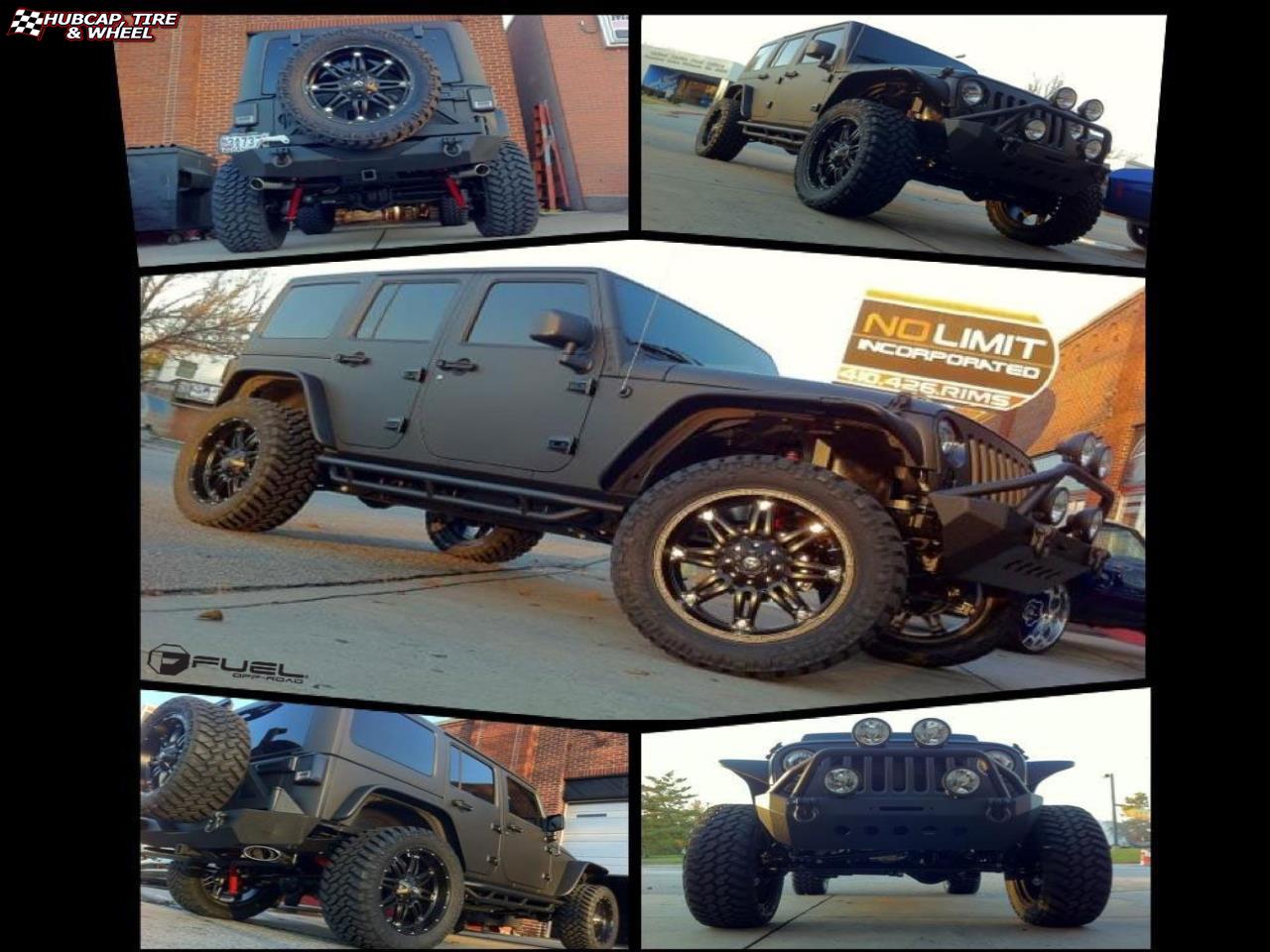 vehicle gallery/jeep wrangler fuel hostage d531 22X10  Matte Black wheels and rims
