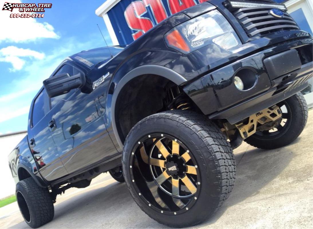 vehicle gallery/ford f 150 moto metal mo962  Black Machined Face wheels and rims