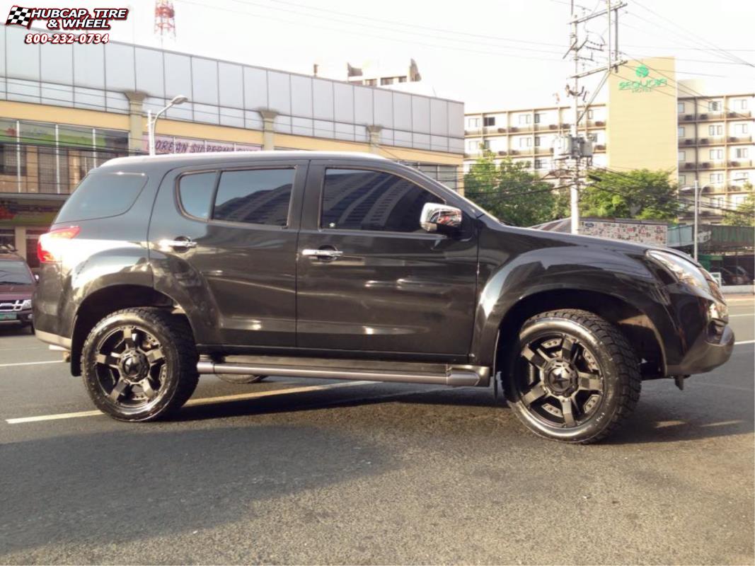 vehicle gallery/isuzu mu xd series xd811 rockstar 2 Satin Black and Black Inserts wheels and rims